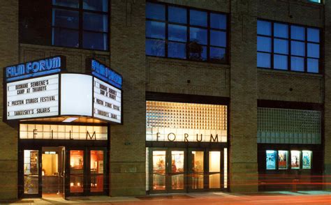 Film forum cinema - Film Forum is a 4-screen cinema open 365 days a year, with 280,000 annual admissions, nearly 500 seats, 60 employees, 4500 members and an operating budget of $5 million. Film Forum …